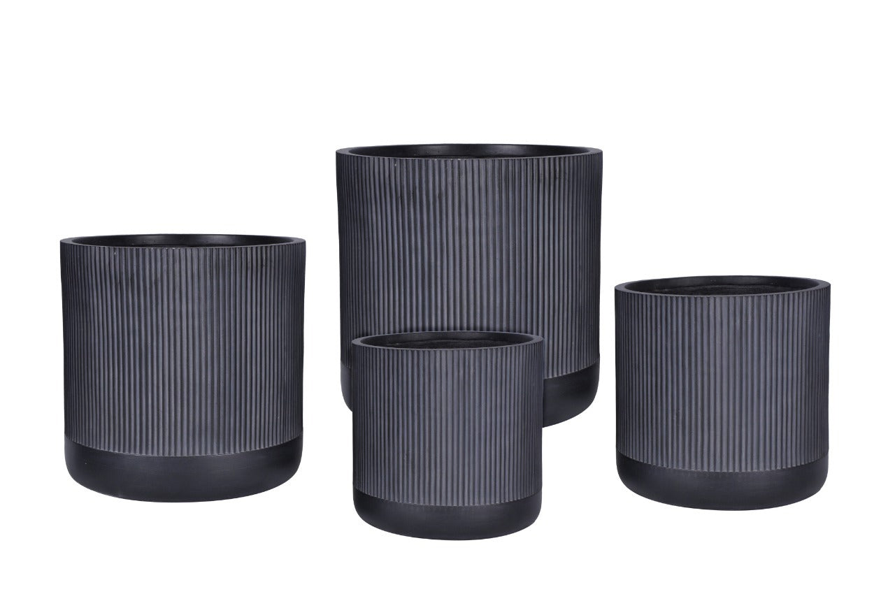 Fiber Clay Pot Black - Tom - Plant Studio LLC