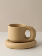 Chubby Cookie Mug and Plate Plant Studio LLC Cappuccino