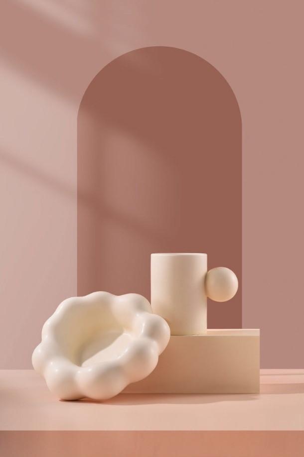 Minimalist Coffee Cup with Cloud Shaped Plate Plant Studio LLC