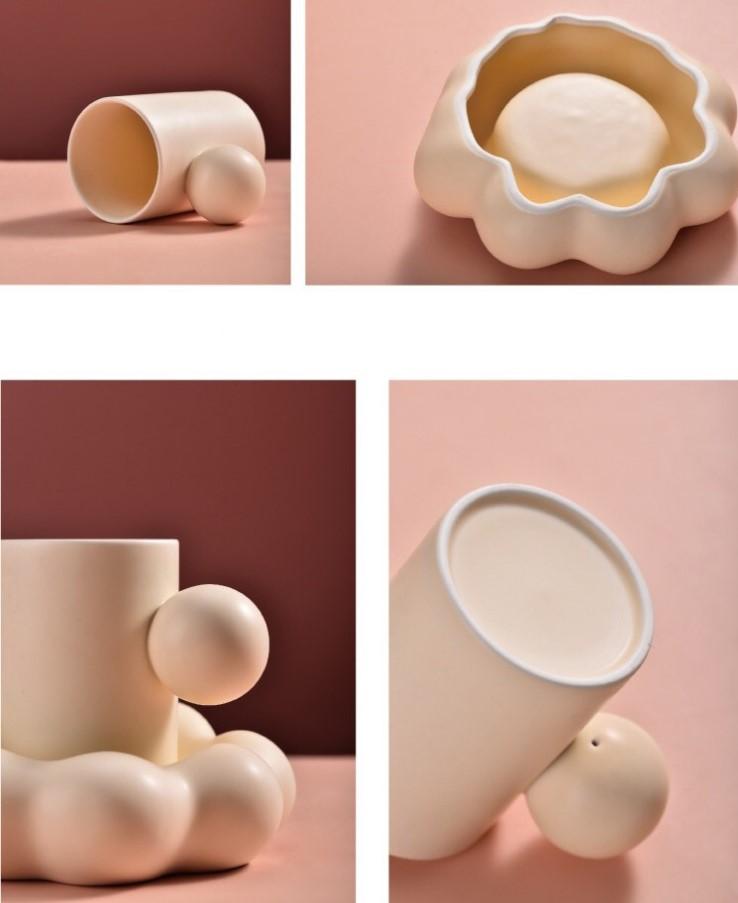 Minimalist Coffee Cup with Cloud Shaped Plate Plant Studio LLC