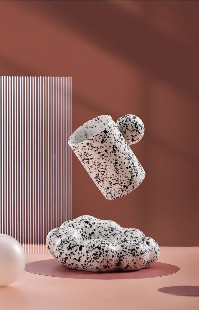 Minimalist Coffee Cup with Cloud Shaped Plate Plant Studio LLC