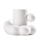 Minimalist Coffee Cup with Cloud Shaped Plate Plant Studio LLC Snow White