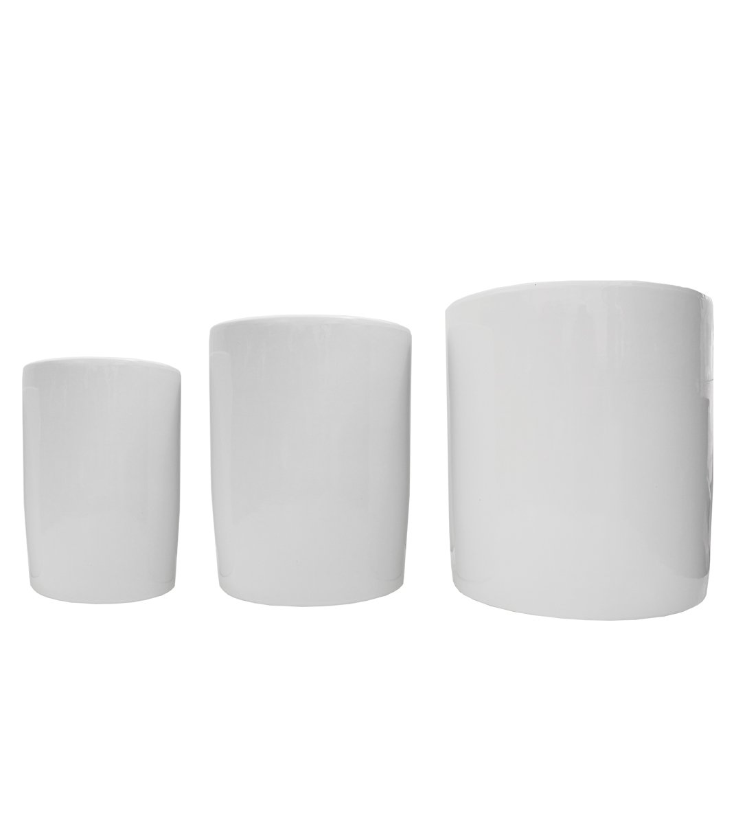 White Ceramic Pot - Cylinder Plant Studio LLC