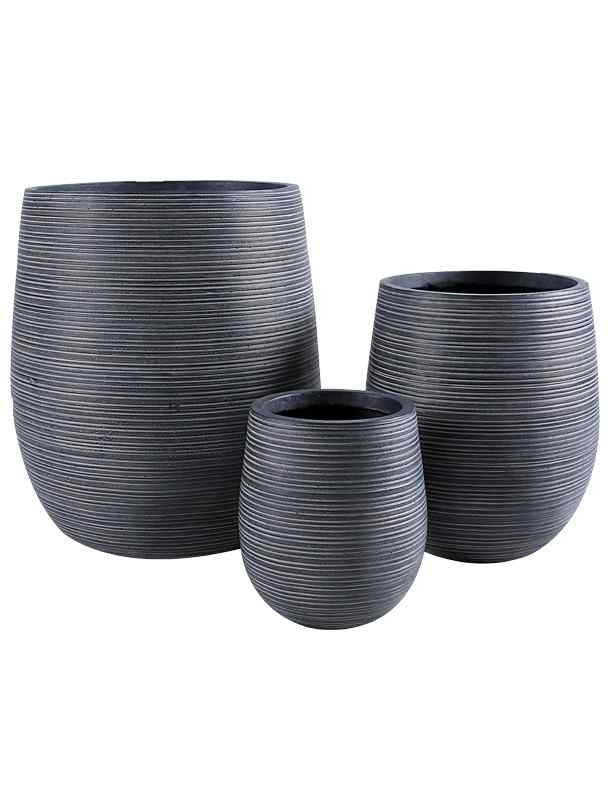 Black Fiber Clay Pot - Ring - Plant Studio LLC