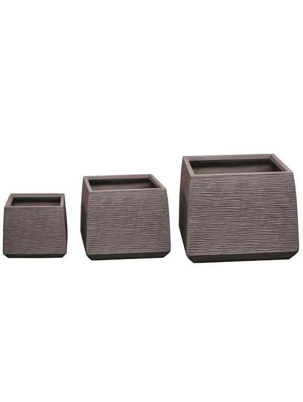 Fiber Clay Pot - Square Cube