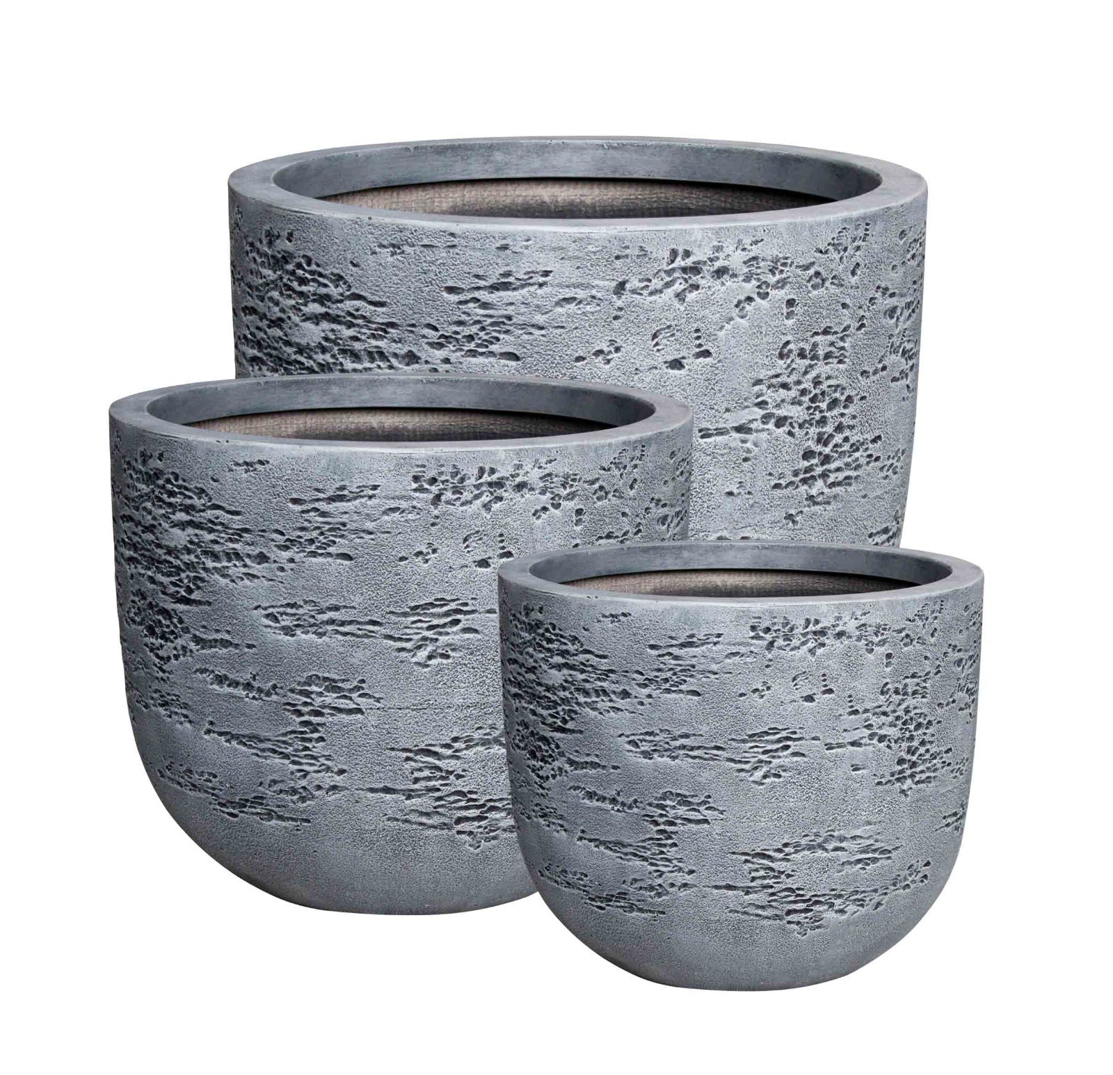 Fiber Clay Pot - Rustic Gray