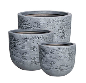 Fiber Clay Pot - Rustic Gray