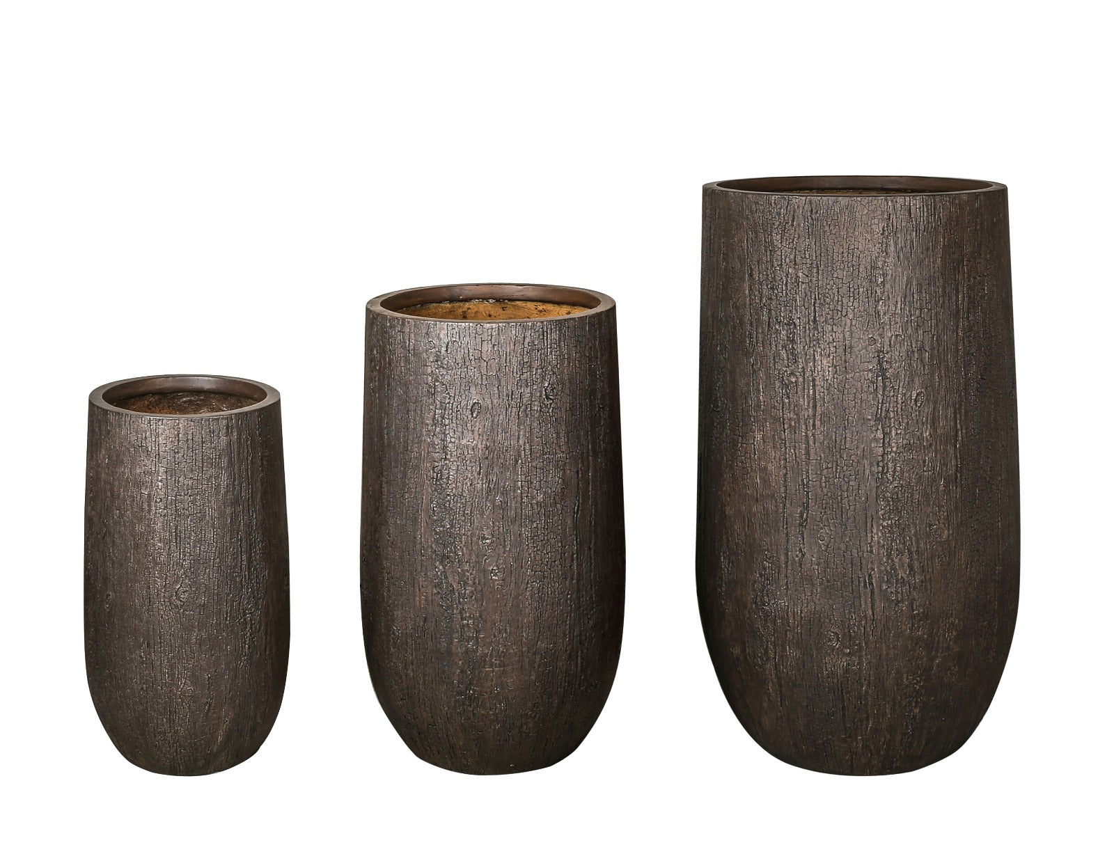 Fiber Clay Rustic Tall Pot - Plant Studio LLC