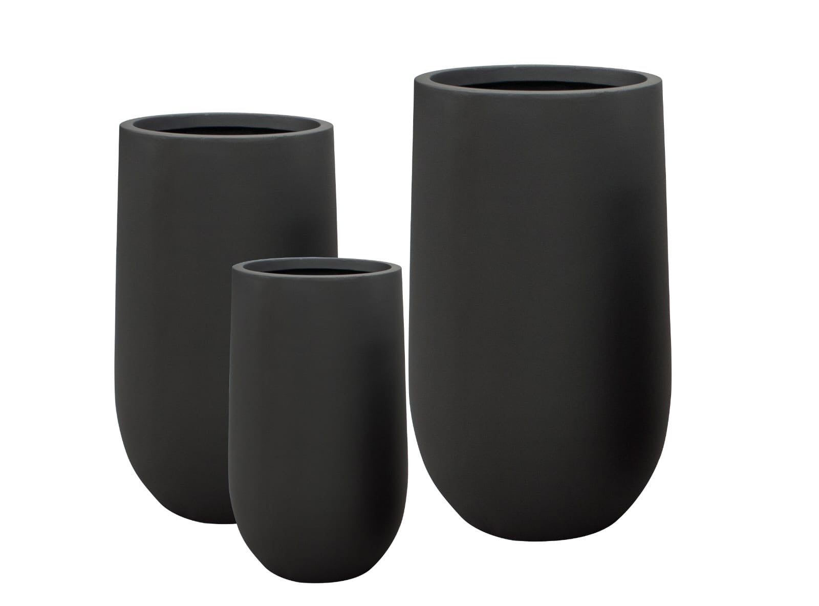 Fiber Clay Tall Pot - Black - Plant Studio LLC