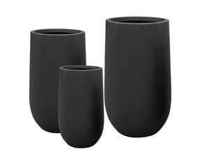 Fiber Clay Tall Pot - Black