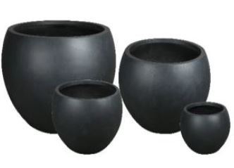 Round Black Fiber Clay Pot - Plant Studio LLC