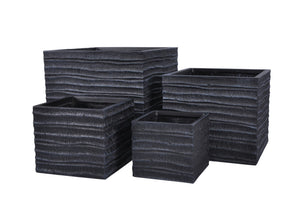 Fiber Clay Square Pots - White