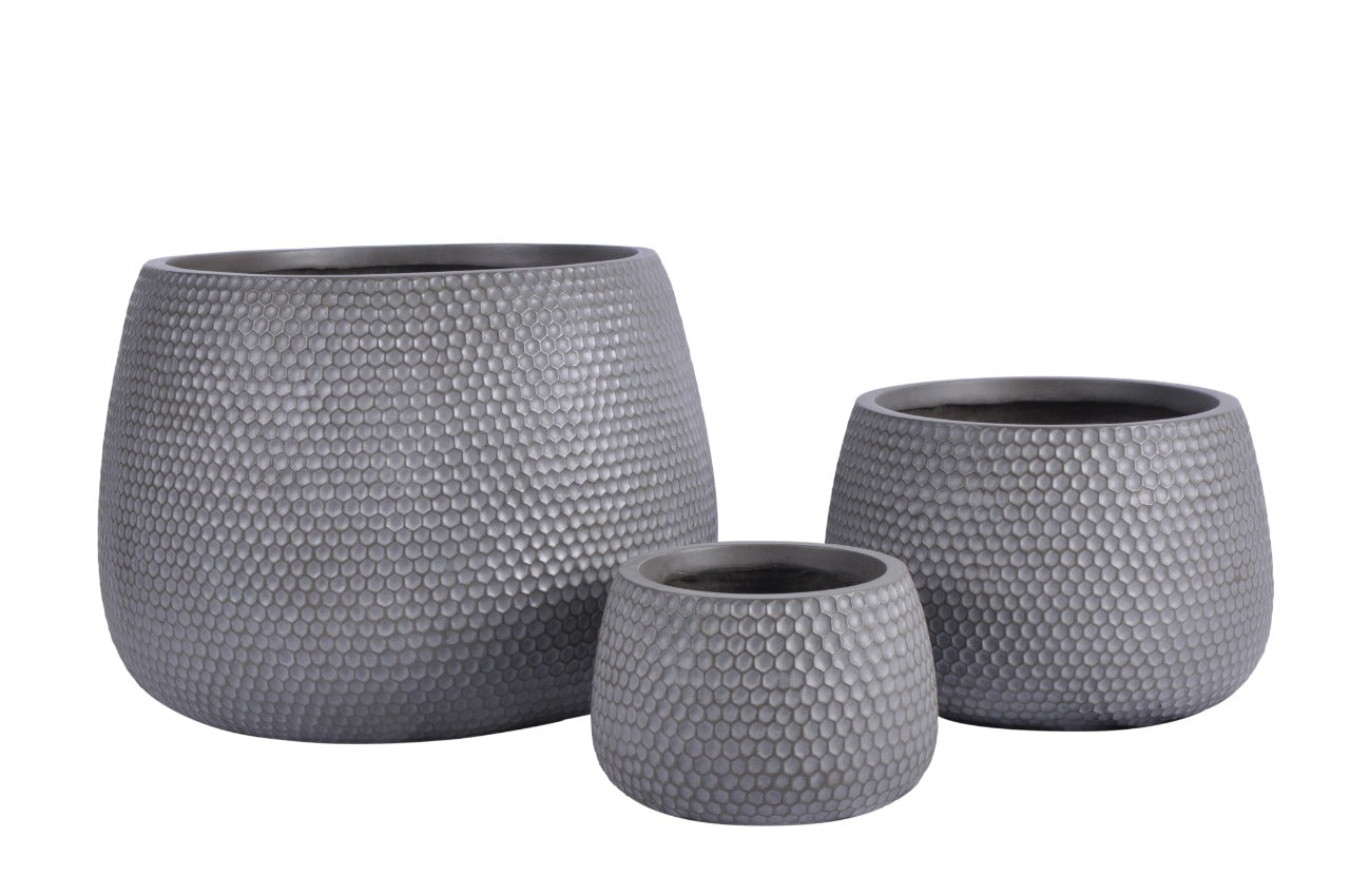 Fiber Clay Pot - Grayish Brown