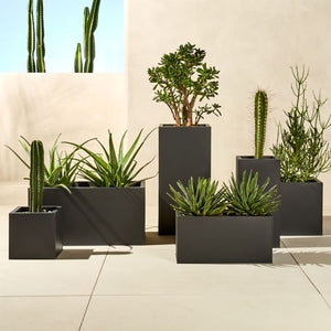 Rectangle GRP Fiber Clay Pots - Matte