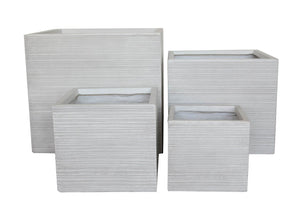 Fiber Clay Square Pots - White