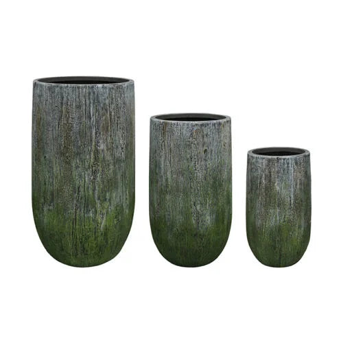 Fiber Clay Antique Style Tall Pots - Plant Studio LLC