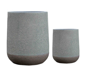 Two Colors Fiber Clay Drop Pot