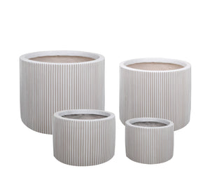 RibBed Round Fiber Clay Pot