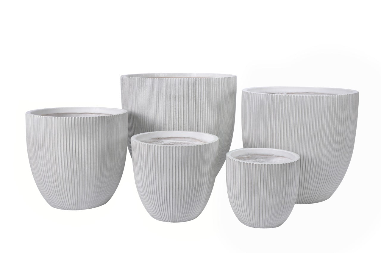 Fiber Clay Pot White - Riva - Plant Studio LLC