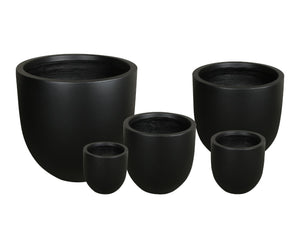 Fiber Clay Pot - Black, White