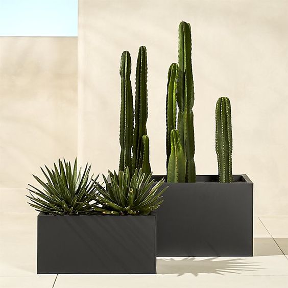 Rectangle GRP Fiber Clay Pots - Matte