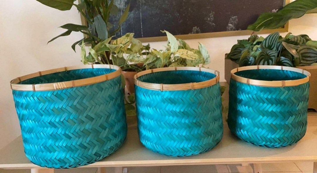 Rattan Basket - Blue Plant Studio LLC 