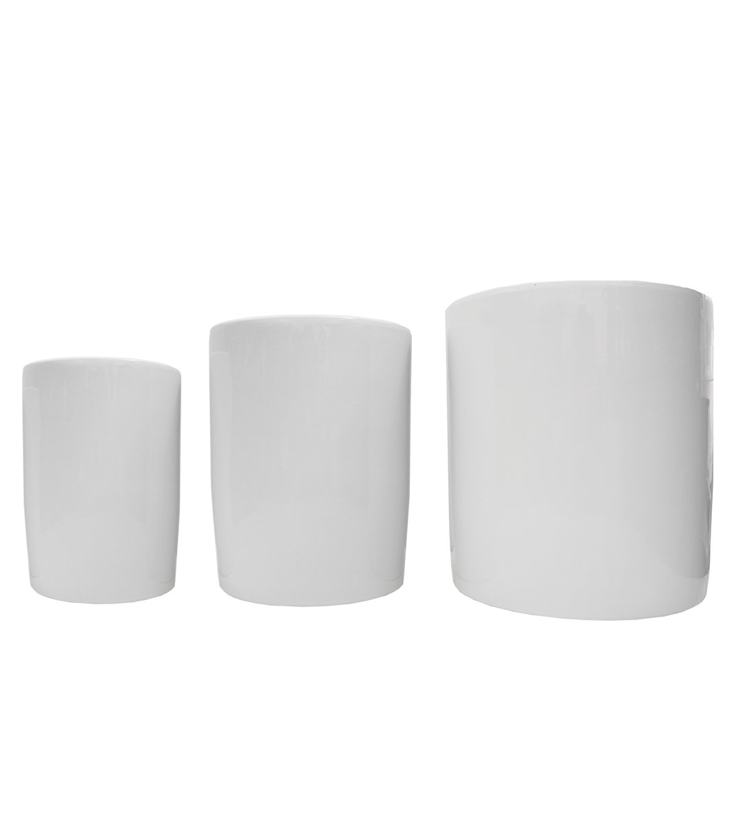 White Ceramic Pot - Cylinder Plant Studio LLC 